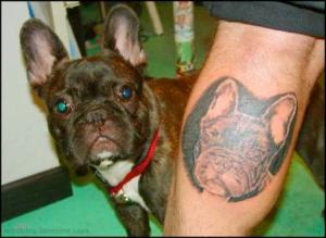 Image drôle d'un tatouage de chien